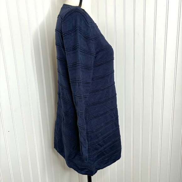 41 Hawthorn Women's Navy Ribbed Long Sleeve Tunic Top M - Picture 3 of 9